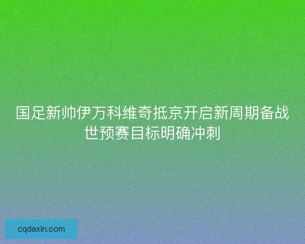 国足新帅伊万科维奇抵京开启新周期备战世预赛目标明确冲刺