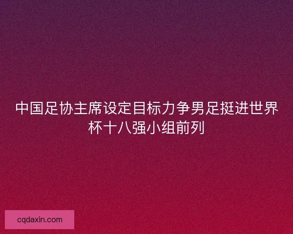 中国足协主席设定目标力争男足挺进世界杯十八强小组前列 中国足协主席设定目标力争男足挺进世界杯十八强小组前列